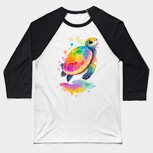 Turtle - Colorful Animals Baseball T-Shirt